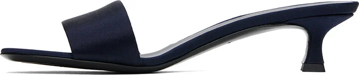 The Row Navy Combo Kitten Heeled Sandals - Image 3