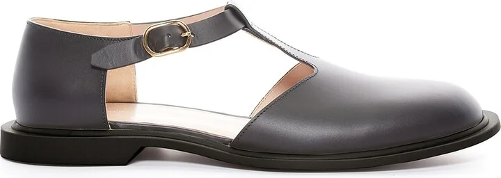 The Row Nic T-Strap flat in Black