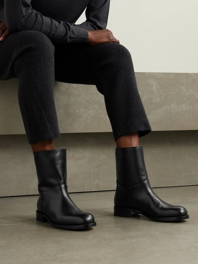 The Row - Nobilis Leather Ankle Boots - Black - Image 2