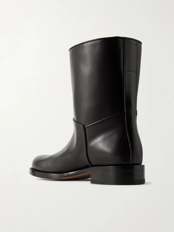 The Row - Nobilis Leather Ankle Boots - Black - Image 3