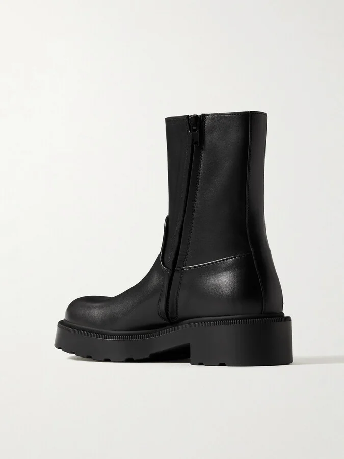 The Row - Nobilis Leather Ankle Boots - Black - Image 3