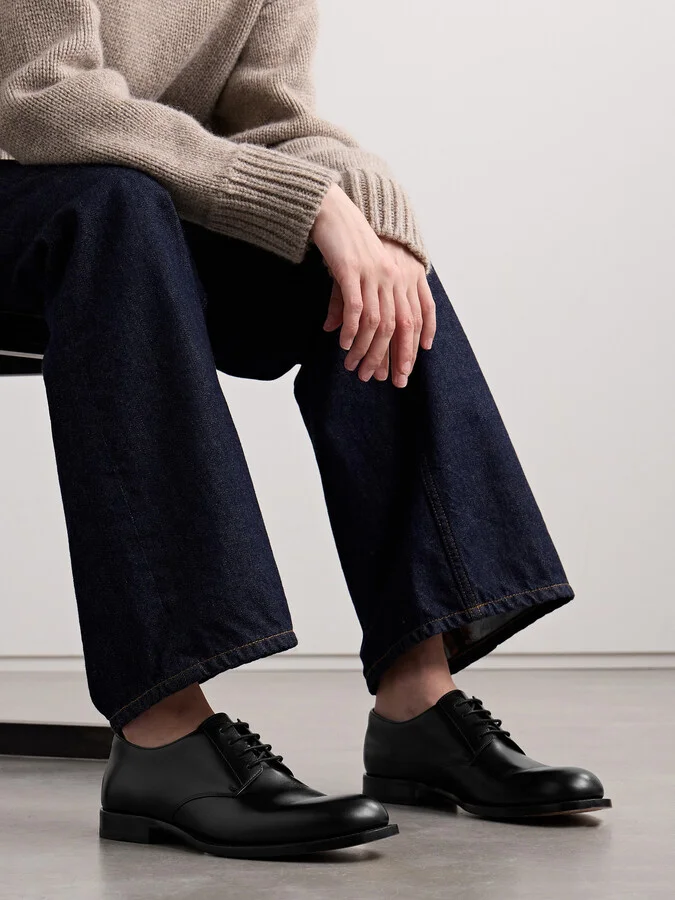 The Row - Novus Leather Derby Shoes - Black - Image 2