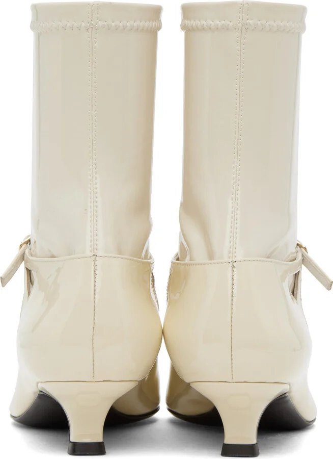 The Row Off-White Cyd Patent Leather Boots - Image 2