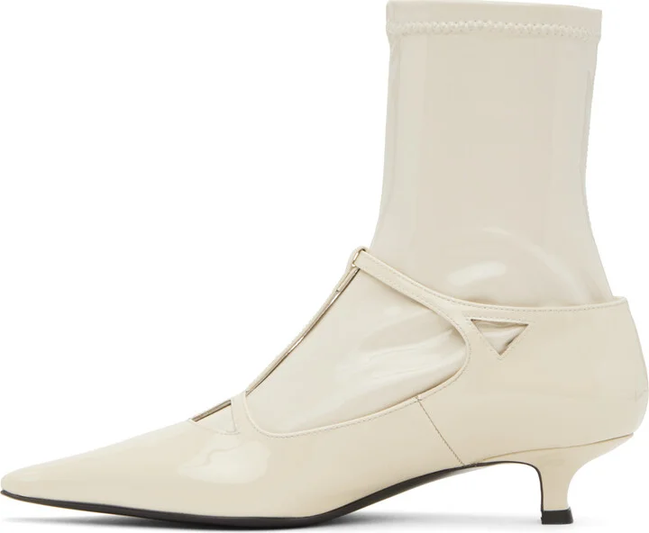 The Row Off-White Cyd Patent Leather Boots - Image 3