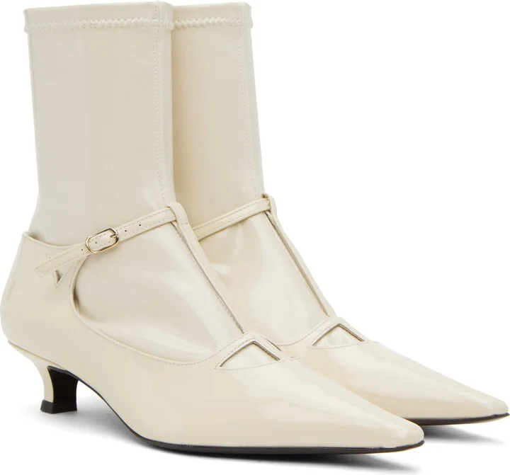 The Row Off-White Cyd Patent Leather Boots - Image 4