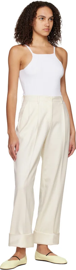 The Row Off-White Elastic Ballerina Flats - Image 5