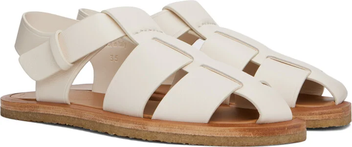 The Row Off-White Fisherman Sandals - Image 4