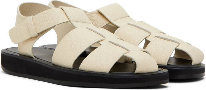 The Row Off-White Fisherman Sandals - Image 4