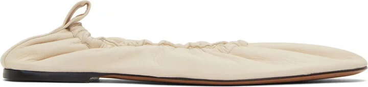 The Row Off-White Glove Ballerina Flats