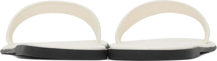The Row Off-White Leather Beach Slides - Image 2