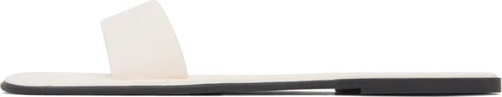 The Row Off-White Leather Beach Slides - Image 3