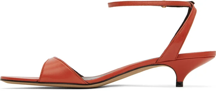 The Row Orange Vika Ankle Strap Kitten Heeled Sandals - Image 3