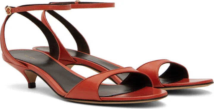 The Row Orange Vika Ankle Strap Kitten Heeled Sandals - Image 4