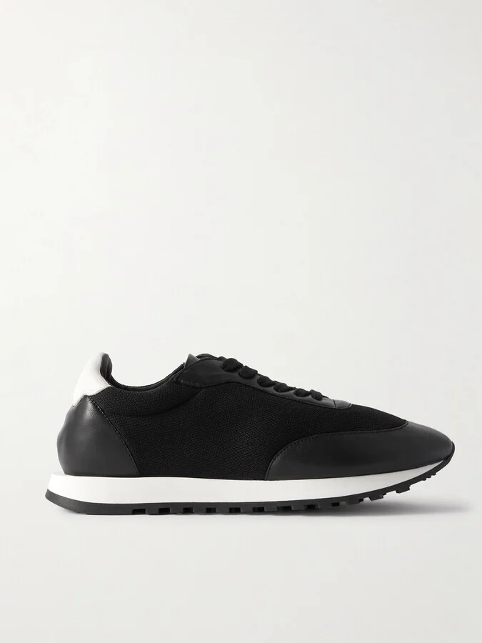 The Row - Owen Runner Leather And Mesh Sneakers - Black