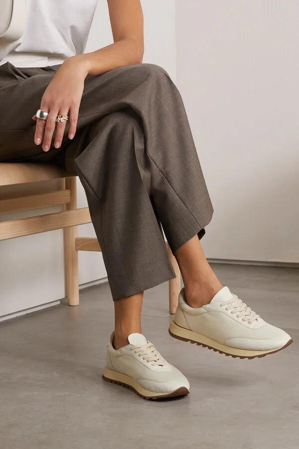 The Row - Owen Runner Leather And Mesh Sneakers - Cream - Image 2