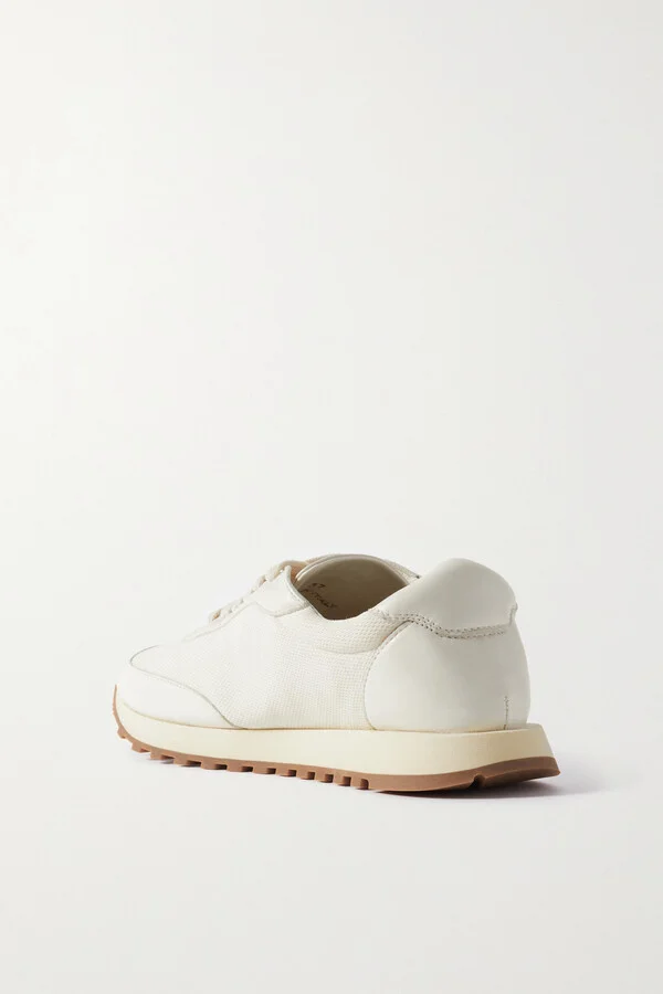 The Row - Owen Runner Leather And Mesh Sneakers - Cream - Image 3