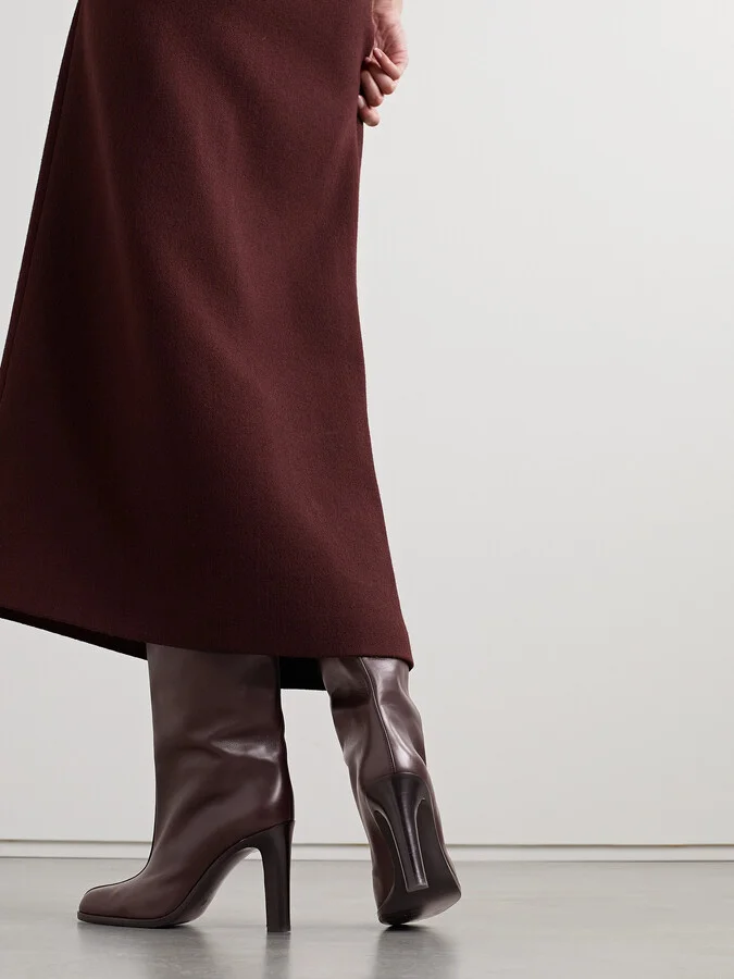 The Row - Paneled Leather Knee Boots - Brown - Image 2