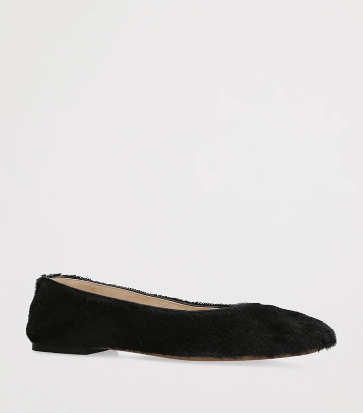 The Row Pony Hair Square Ballet Flats - Image 3