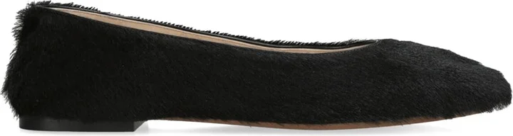 The Row Pony Hair Square Ballet Flats