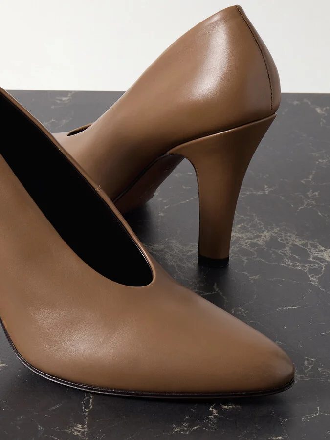 The Row - Prudens Leather Pumps - Brown - Image 4