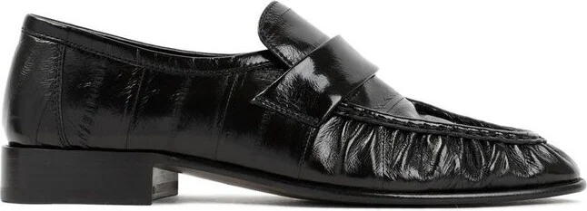 The Row Ruched-Detailed Almond Toe Loafers