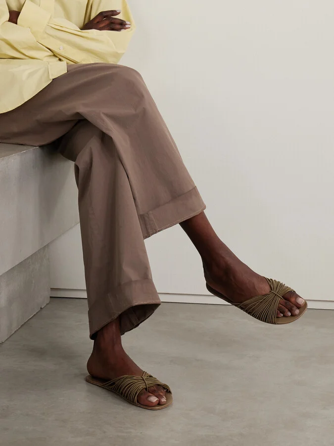 The Row - Sara Cord Slides - Green - Image 2