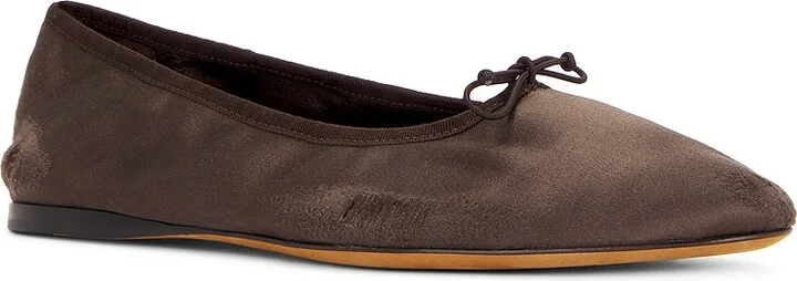 The Row Satin Hereditas Ballerina Flat in Brown - Image 2