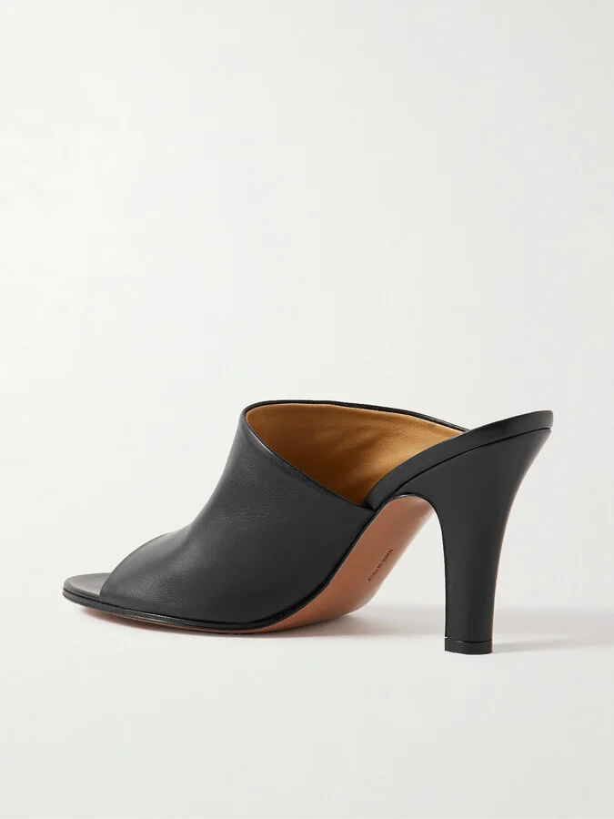 The Row - Signum Leather Mules - Black - Image 3