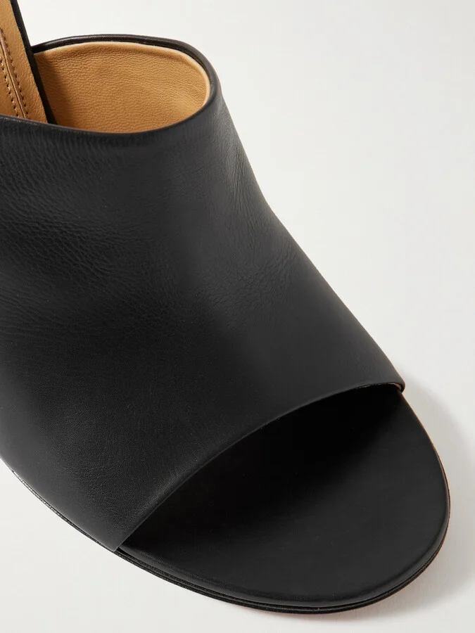 The Row - Signum Leather Mules - Black - Image 4