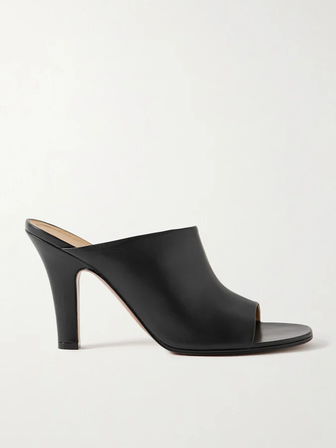 The Row - Signum Leather Mules - Black