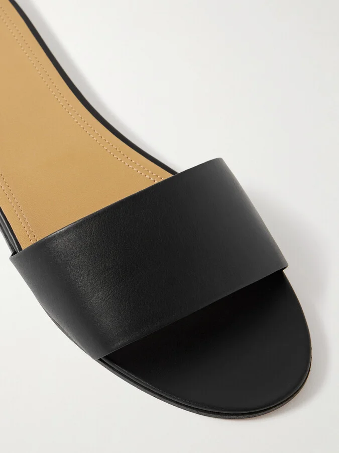 The Row - Signum Leather Slides - Black - Image 4