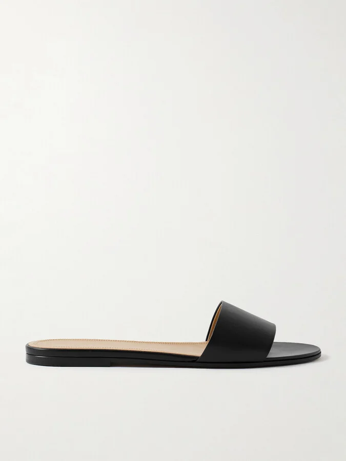 The Row - Signum Leather Slides - Black