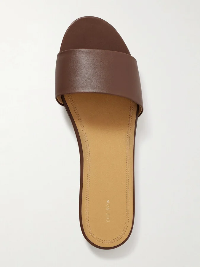 The Row - Signum Leather Slides - Brown - Image 5