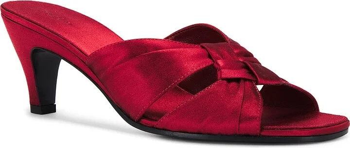 The Row Soft Knot Mule Sandal in Red - Image 2