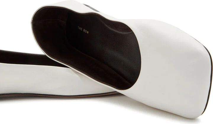 The Row Square Grained-leather Ballet Flats - Image 4