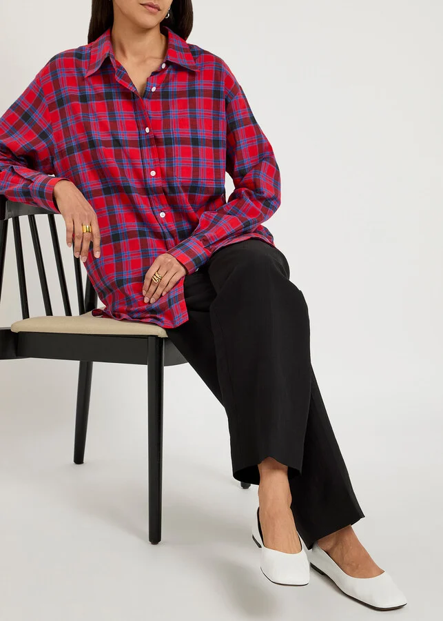 The Row Square Grained-leather Ballet Flats - Image 5