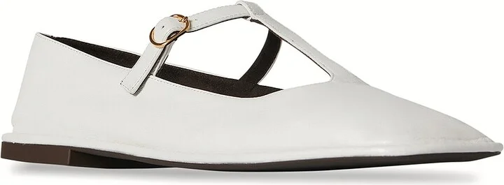 The Row Square T-strap Flat in White - Image 2