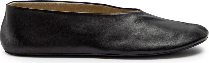 The Row Stella Leather Ballet Flats