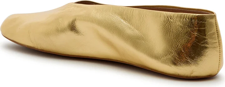 The Row Stella Metallic Leather Ballet Flats - Image 2