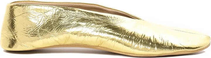 The Row Stella Slipper in Metallic Gold