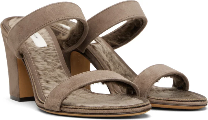 The Row Taupe Awar Strap Heeled Sandals - Image 4
