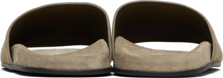 The Row Taupe Hugh Slide Sandals - Image 2