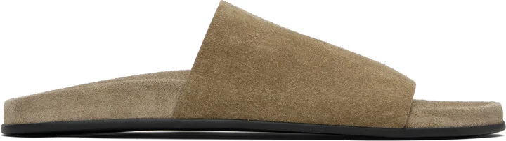 The Row Taupe Hugh Slide Sandals