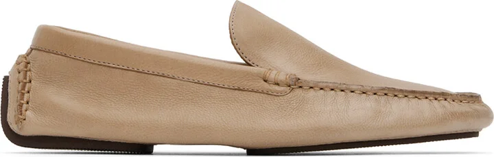 The Row Taupe Lucca Loafers