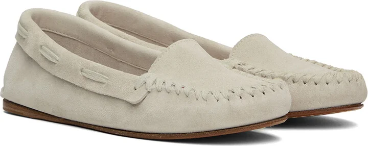 The Row Taupe Mabel Moc Loafers - Image 4
