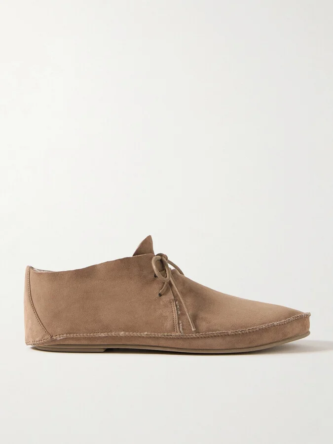 The Row - Tyler Shearling-lined Suede Ankle Boots - Brown