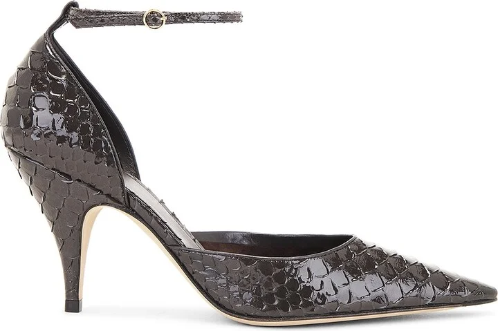 The Row Uxor D'orsay Python Pumps in Charcoal