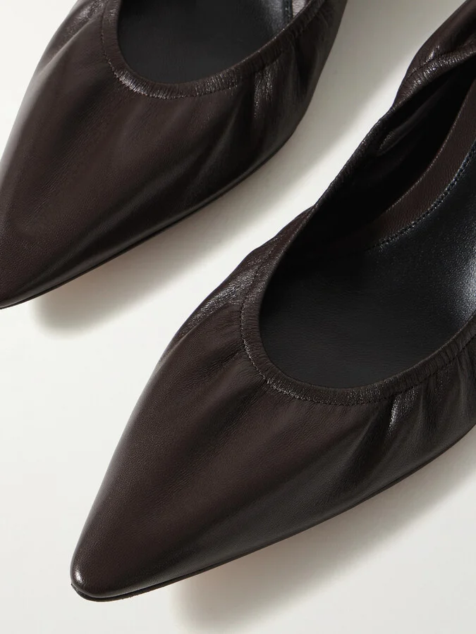 The Row - Uxor Leather Pumps - Brown - Image 4