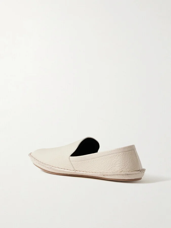 The Row - Vasko Textured-leather Loafers - Ivory - Image 3
