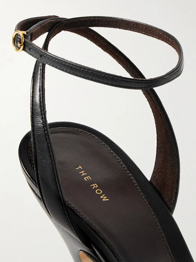 The Row - Vika Leather Sandals - Black - Image 4